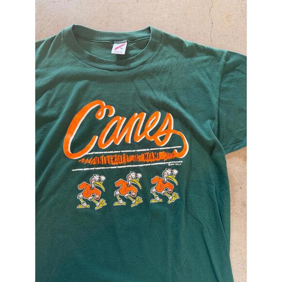 VTG Miami Hurricanes Canes Jerzees Tee Sz XL - Picture 3 of 4